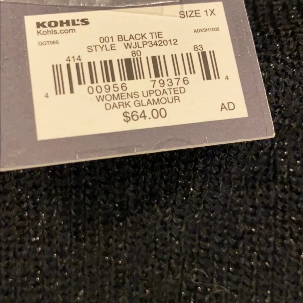 Plus Size Black Jennifer Lopez Lurex Sweater